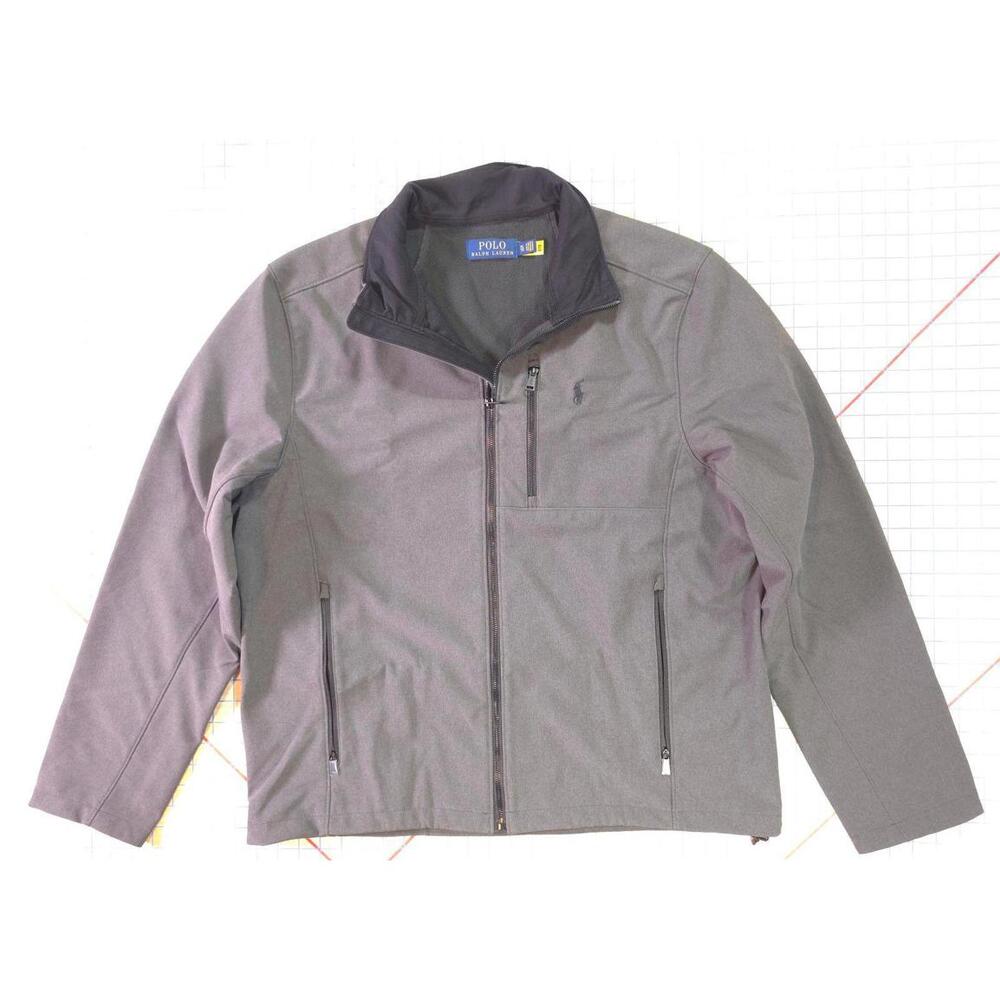 Polo Ralph Lauren Mens Gray Softshell Jacket Full Zip XL NEW